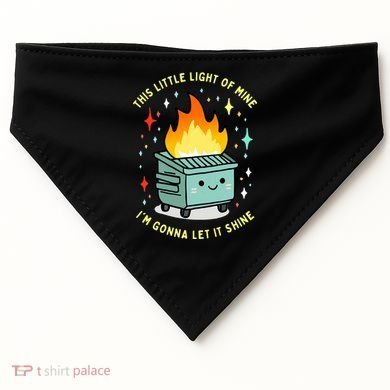 Funny This Little Light Of Mine Lil Dumpster Fire Meme USA-Made Doggie Bandana
