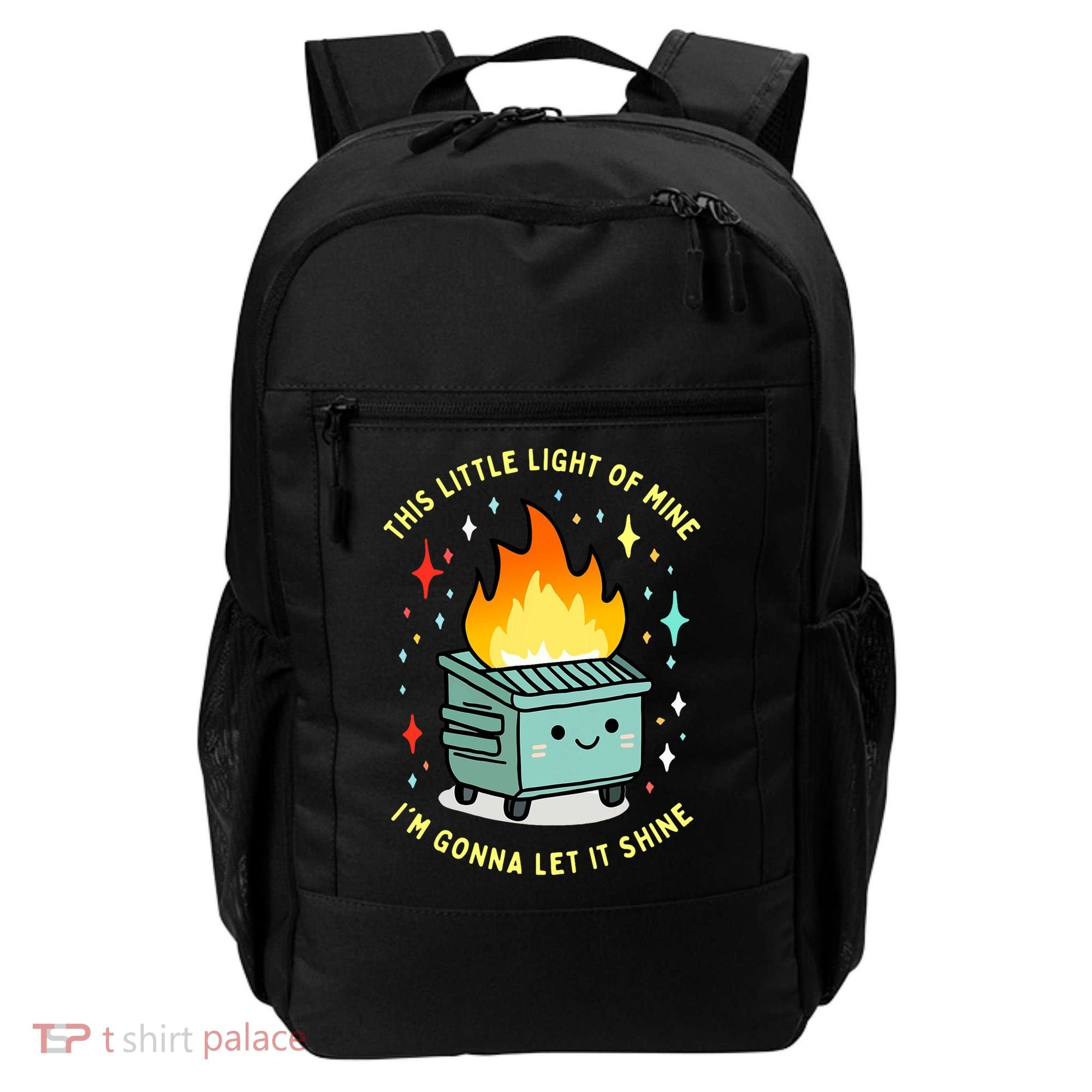 Funny This Little Light Of Mine Lil Dumpster Fire Meme Backpack