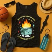 Funny This Little Light Of Mine Lil Dumpster Fire Meme Tank Top thumb 4