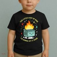 Funny This Little Light Of Mine Lil Dumpster Fire Meme Toddler T-Shirt thumb 2