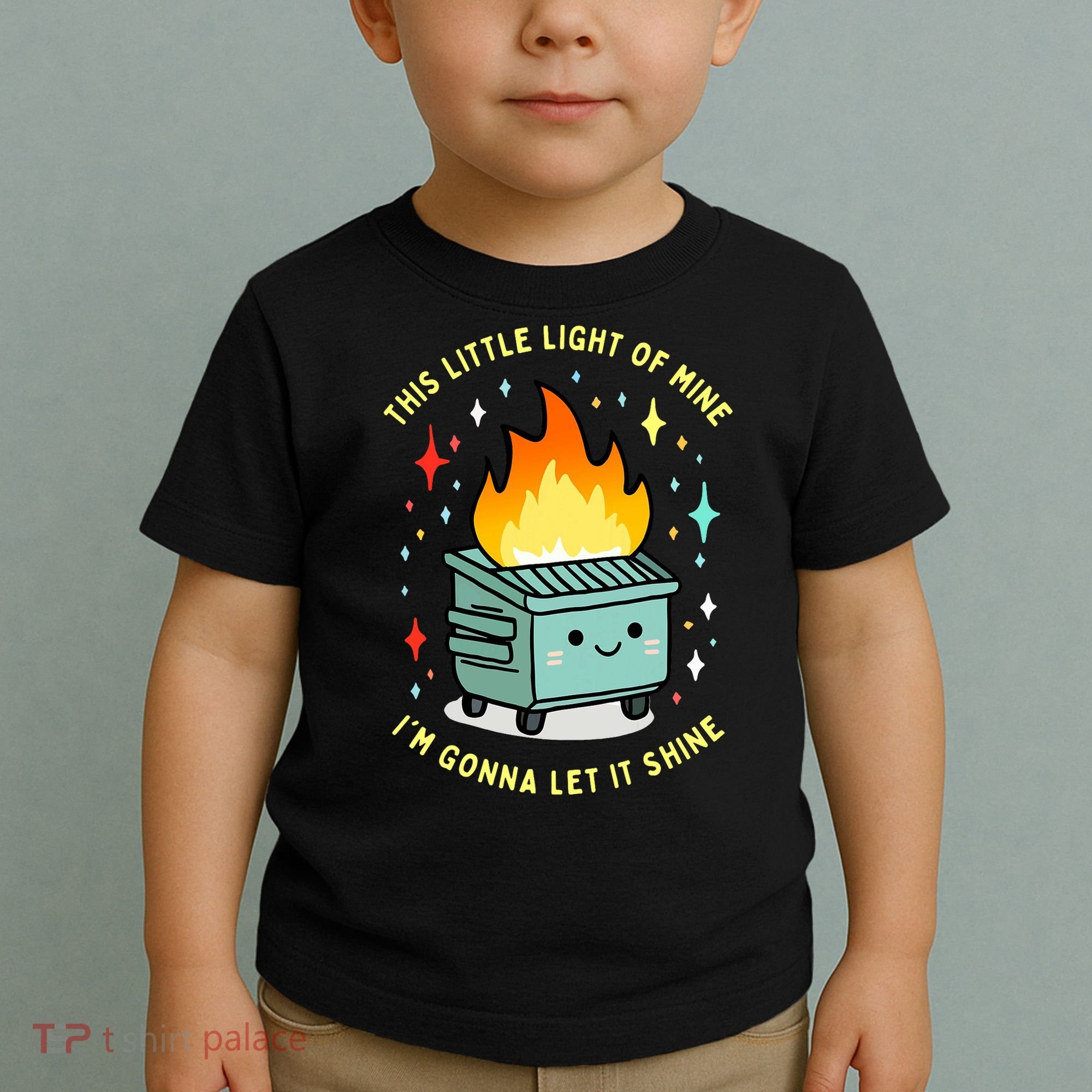 Funny This Little Light Of Mine Lil Dumpster Fire Meme Toddler T-Shirt