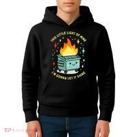 Funny This Little Light Of Mine Lil Dumpster Fire Meme Kids Hoodie thumb 4