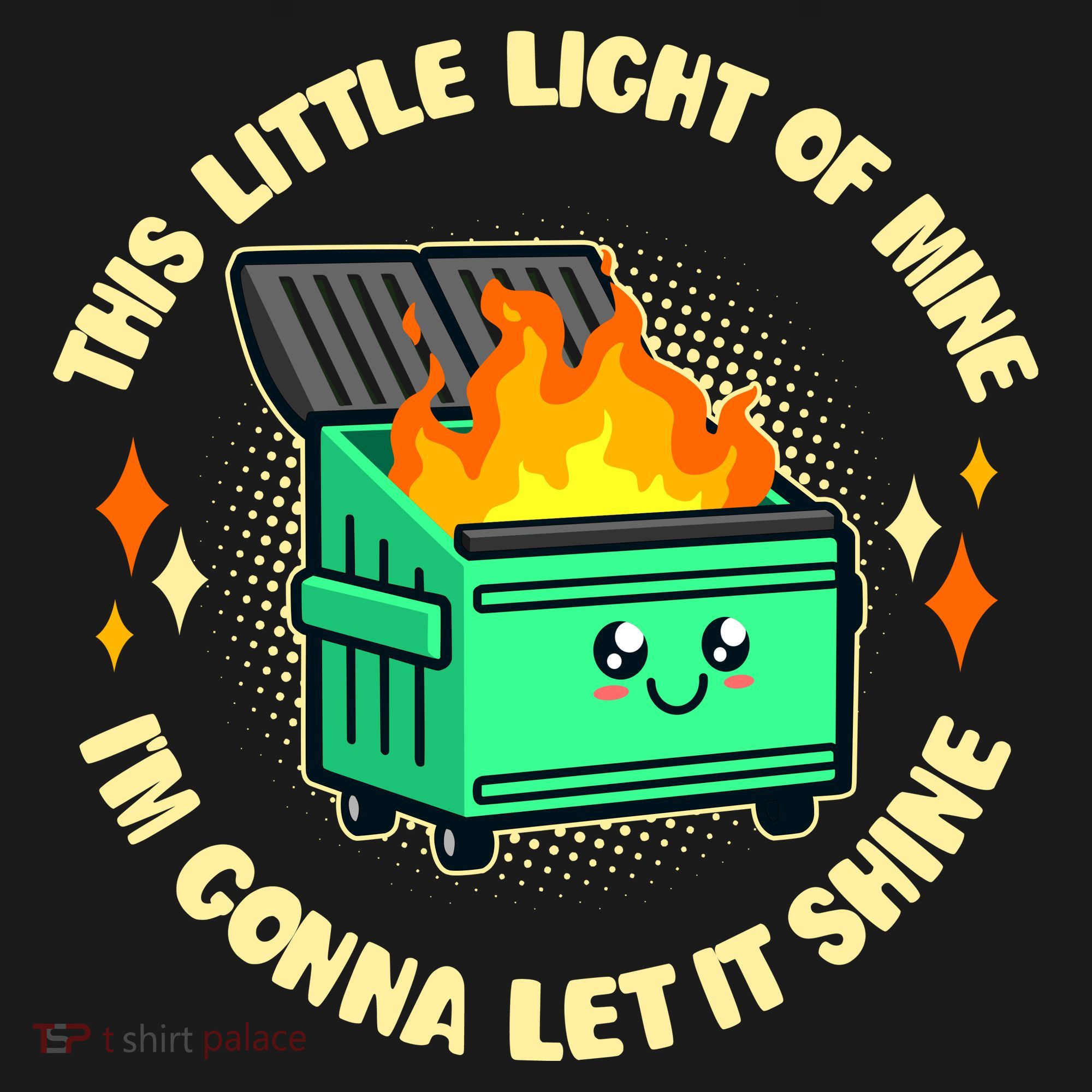 Funny This Little Light Of Mine Im Gonna Let It Shine Dumpster Fire Ornament