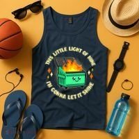 Funny This Little Light Of Mine Im Gonna Let It Shine Dumpster Fire Tank Top thumb 4