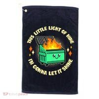 Funny This Little Light Of Mine Im Gonna Let It Shine Dumpster Fire Golf Towel thumb 0