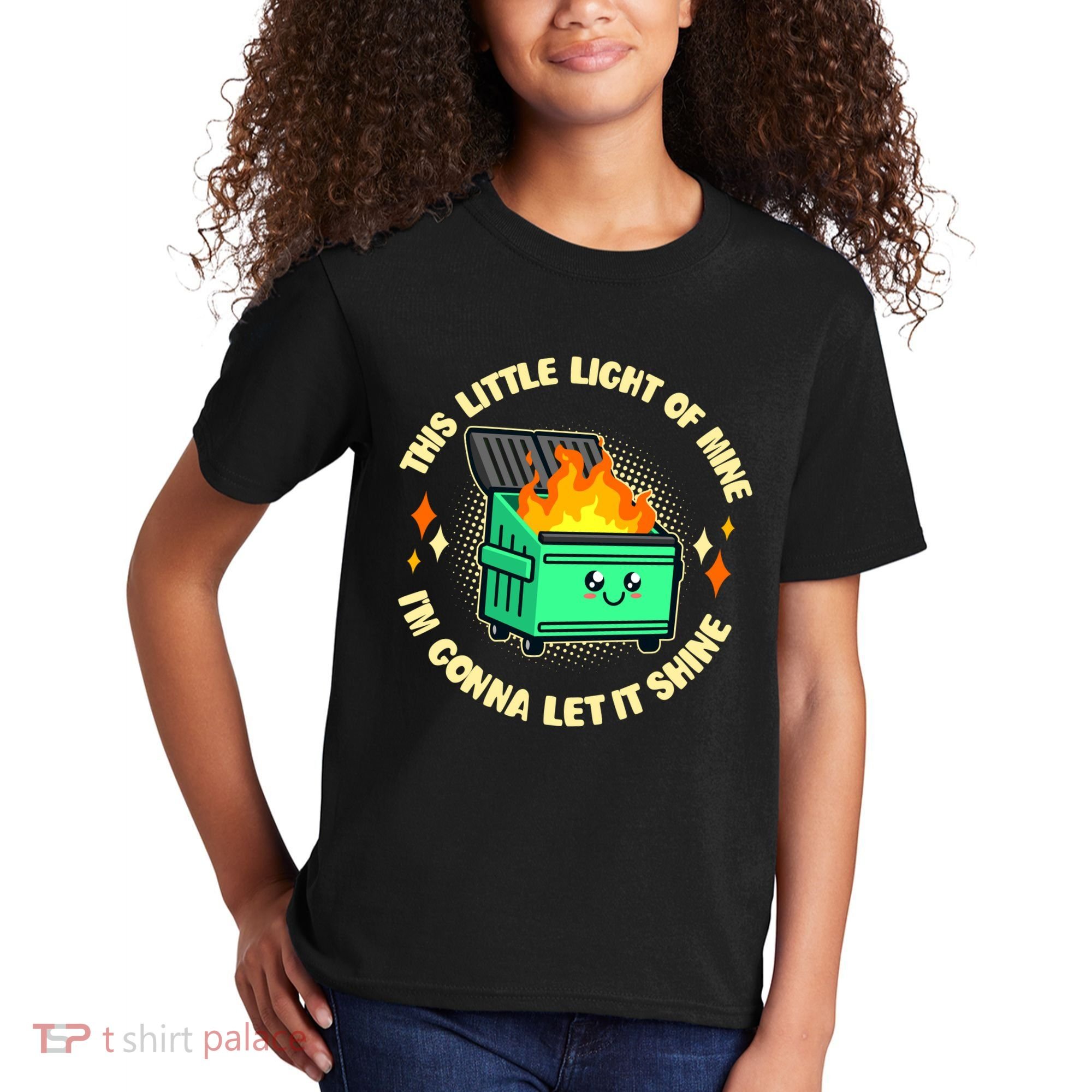 Funny This Little Light Of Mine Im Gonna Let It Shine Dumpster Fire Kids T-Shirt