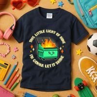 Funny This Little Light Of Mine Im Gonna Let It Shine Dumpster Fire Kids T-Shirt thumb 3