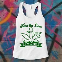Fuck The Law I'm Legal Weed Women's Tank Top thumb 3