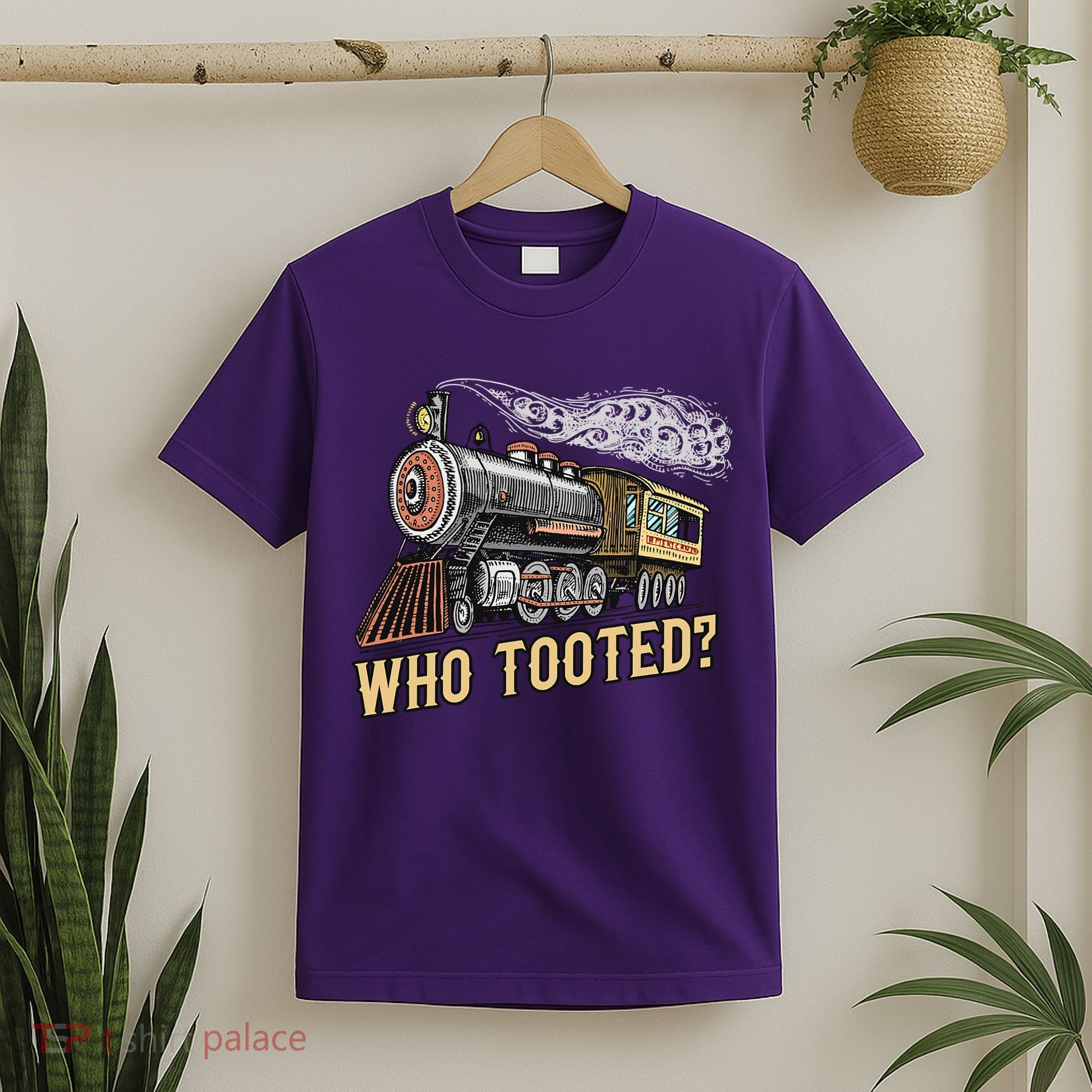 Funny Train Lovers & Railroad Vintage Retro Locomotive Gifts Who Tooted T-Shirt