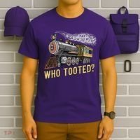 Funny Train Lovers & Railroad Vintage Retro Locomotive Gifts Who Tooted T-Shirt thumb 6