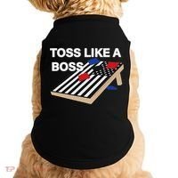 Funny Toss Like A Boss Cornhole Toss Competition US Flag Tee Doggie Tank thumb 0