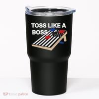 Funny Toss Like A Boss Cornhole Toss Competition US Flag Tee Tumbler thumb 0