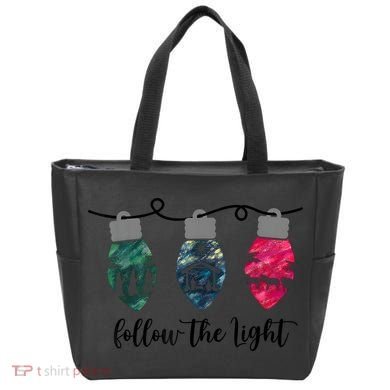 Follow The Light Christ Xmas Light Tote Bag