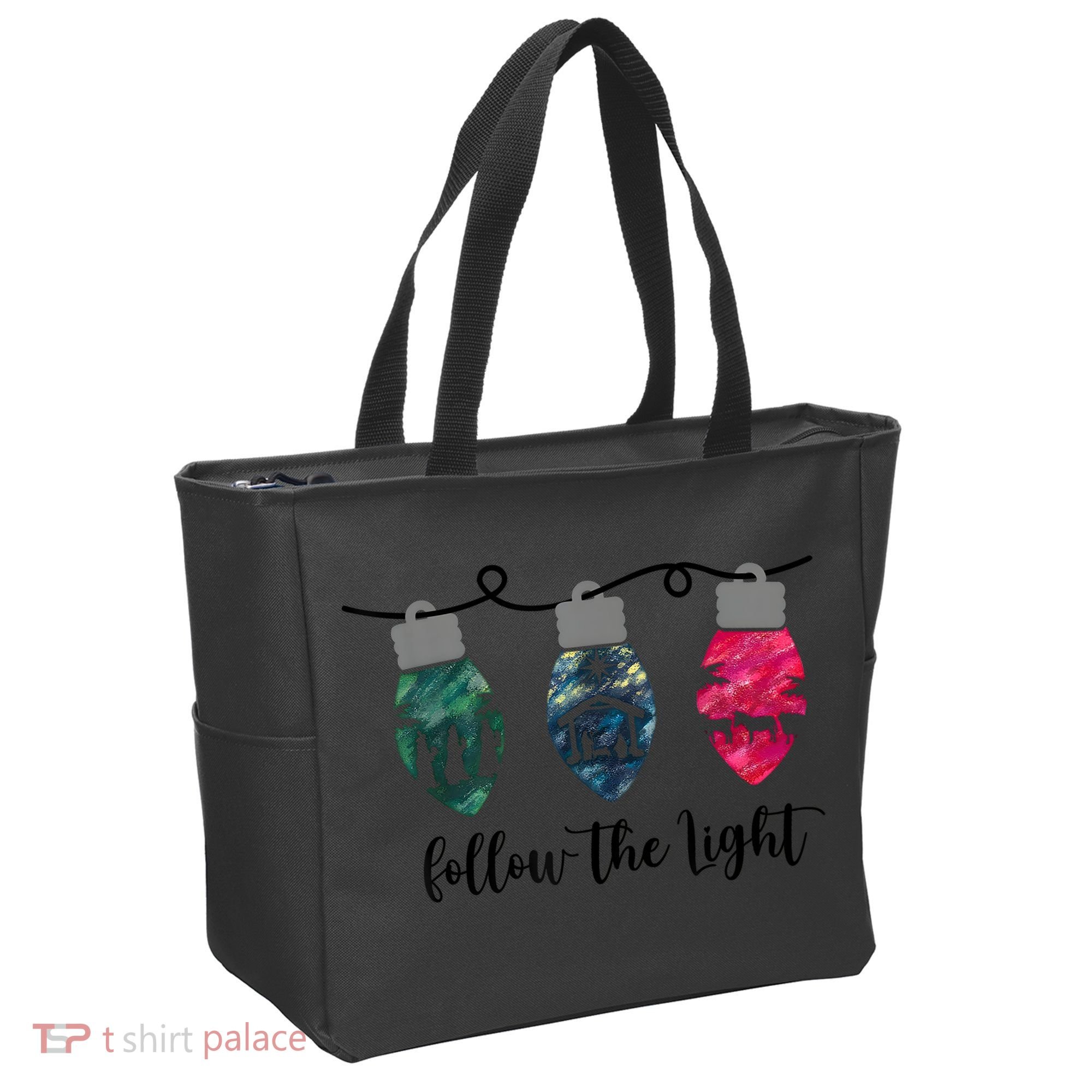 Follow The Light Christ Xmas Light Tote Bag