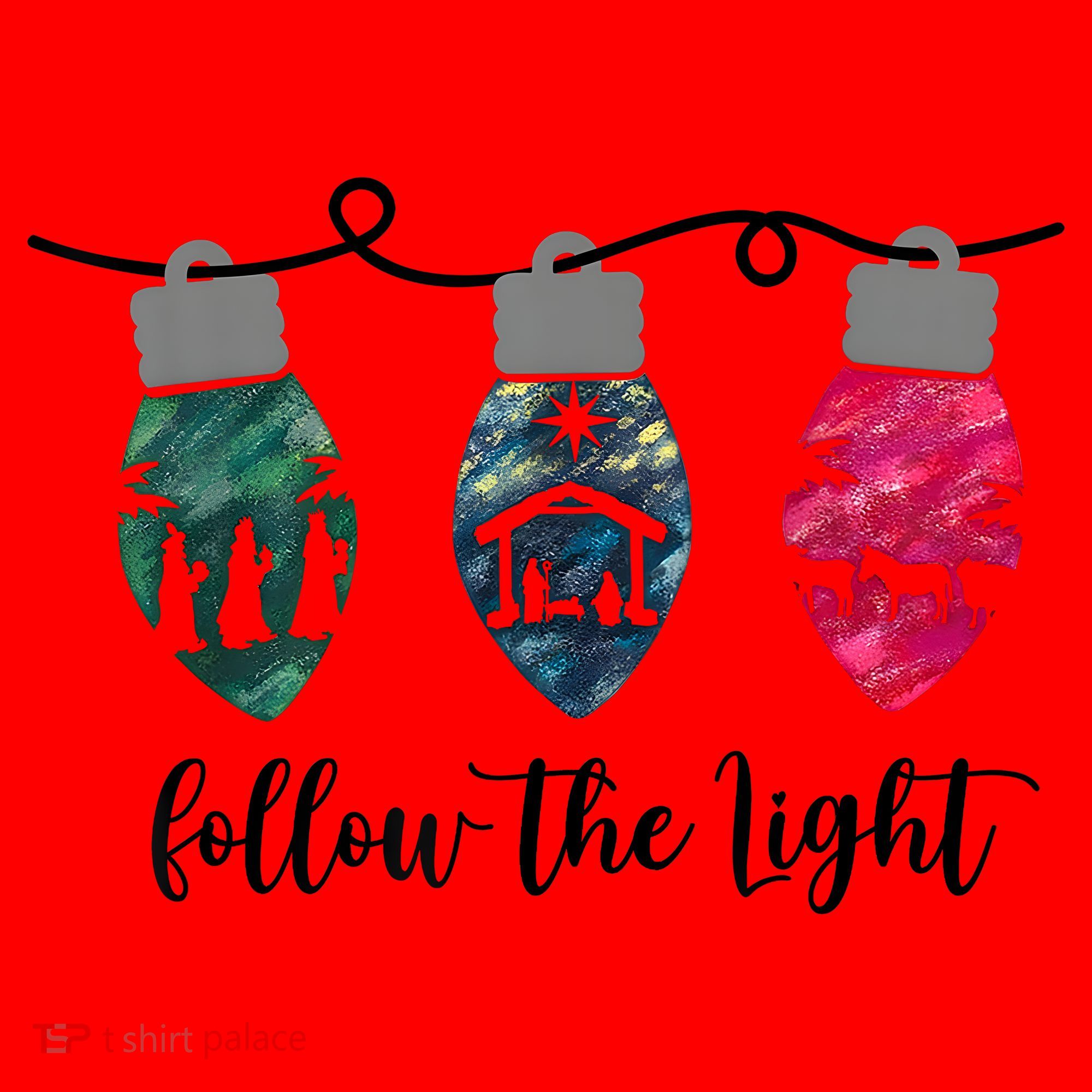 Follow The Light Christ Xmas Light Santa Hat