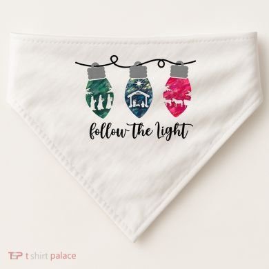 Follow The Light Christ Xmas Light USA-Made Doggie Bandana