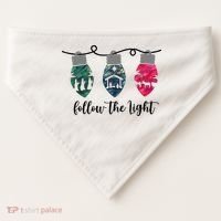Follow The Light Christ Xmas Light USA-Made Doggie Bandana thumb 0