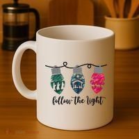 Follow The Light Christ Xmas Light Coffee Mug thumb 4