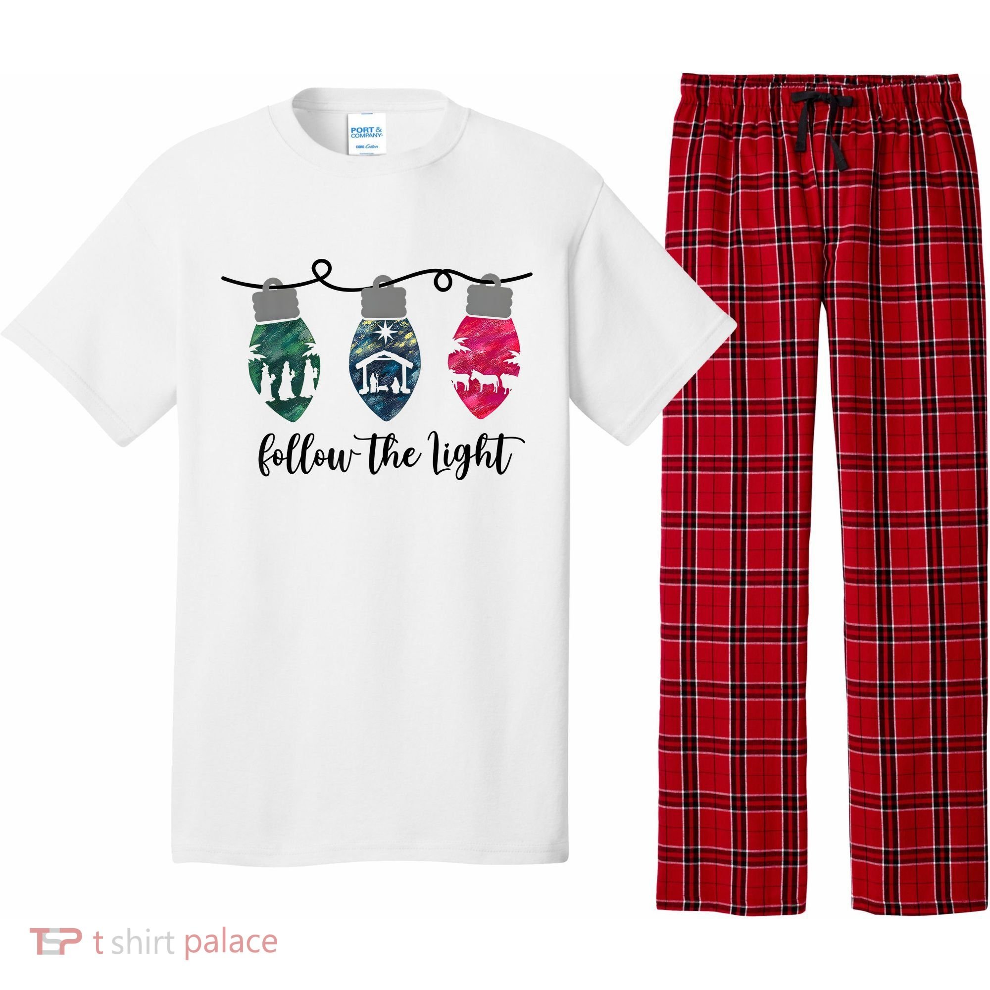 Follow The Light Christ Xmas Light Pajama Set