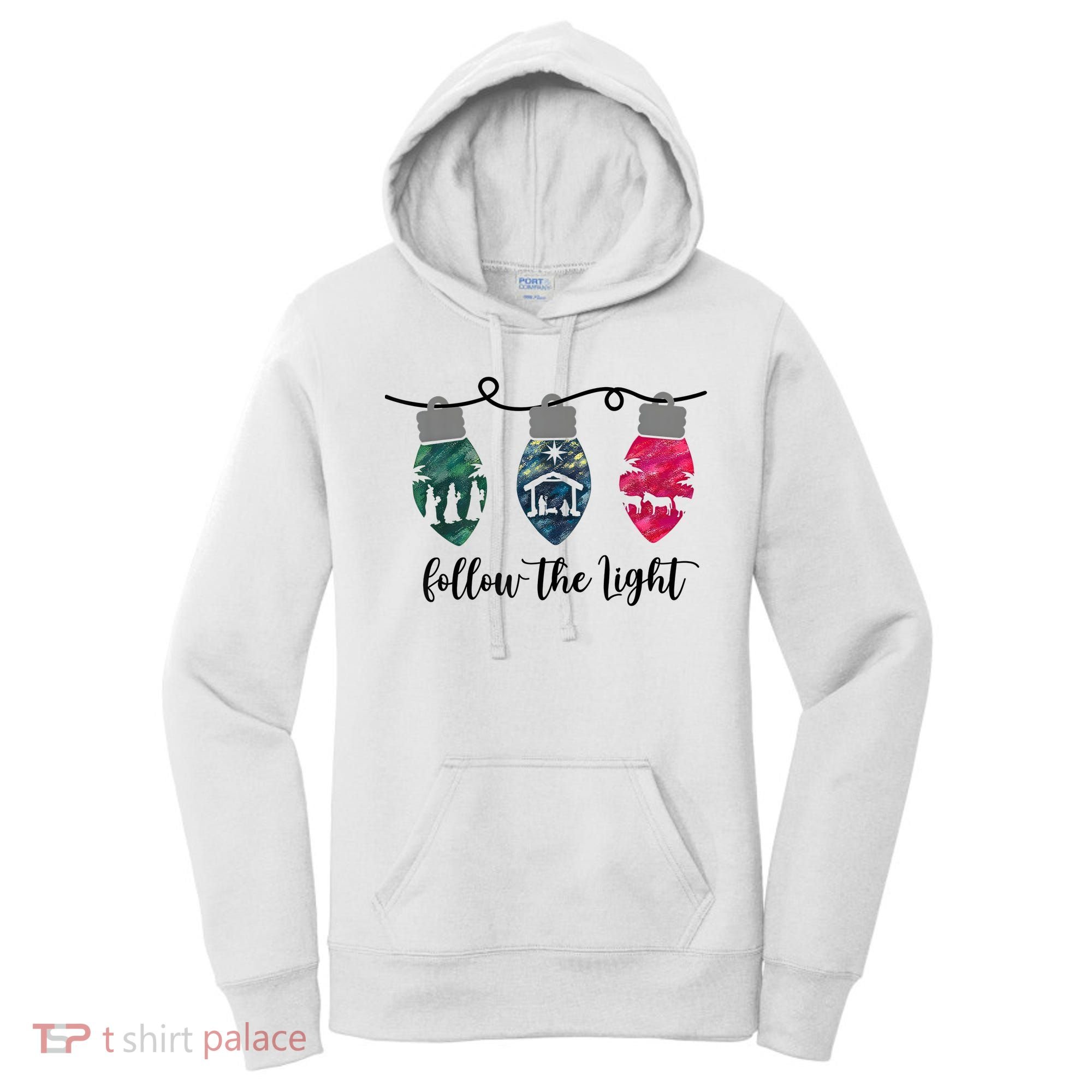 Follow The Light Christ Xmas Light Women's Hoodie