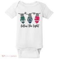 Follow The Light Christ Xmas Light Baby Bodysuit thumb 0