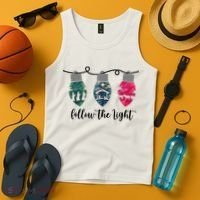 Follow The Light Christ Xmas Light Tank Top thumb 4