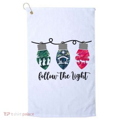 Follow The Light Christ Xmas Light Golf Towel