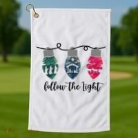 Follow The Light Christ Xmas Light Golf Towel thumb 1