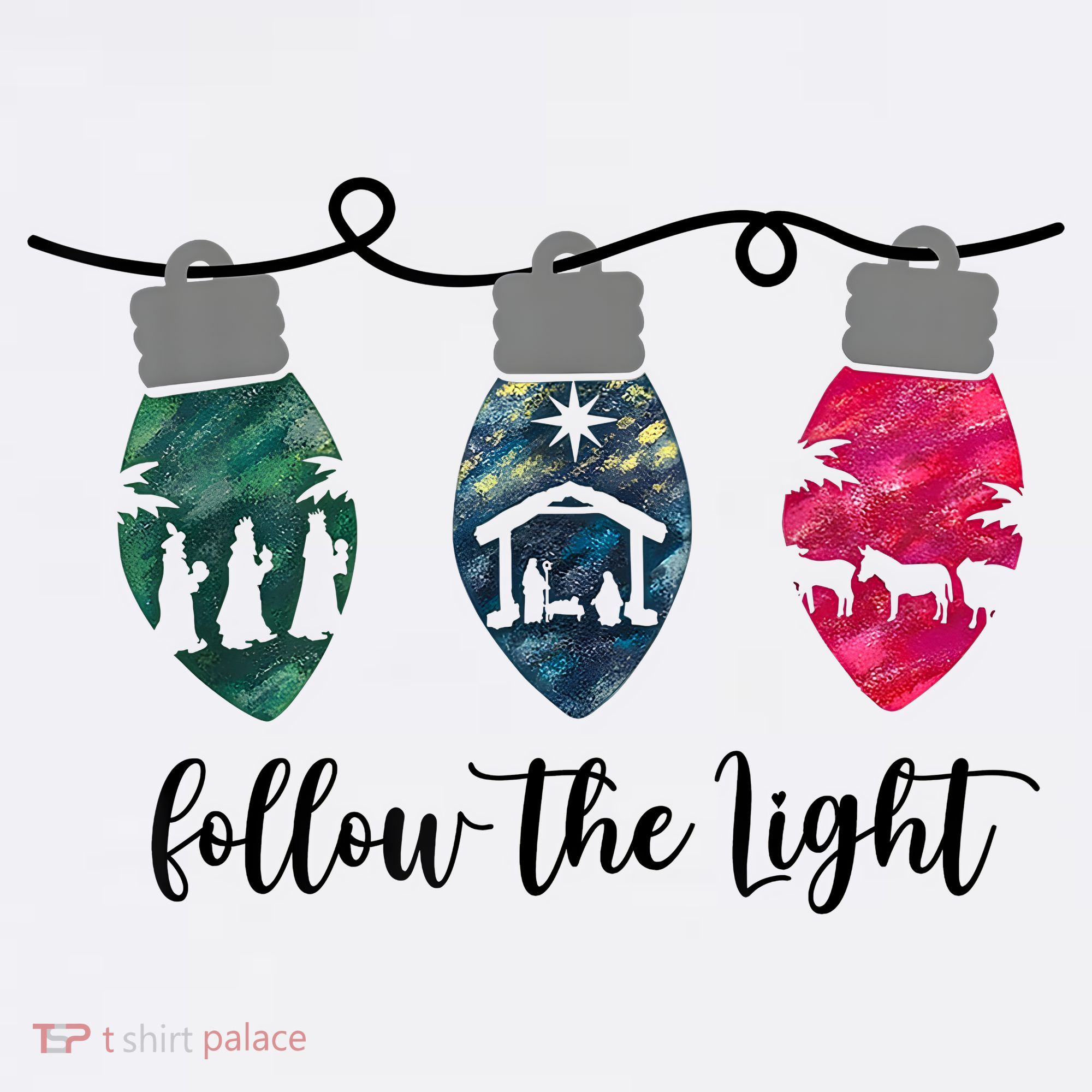 Follow The Light Christ Xmas Light Golf Towel