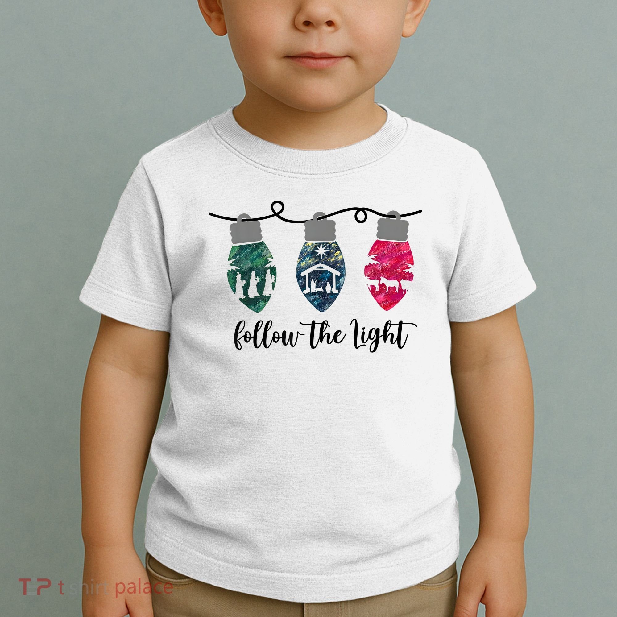 Follow The Light Christ Xmas Light Toddler T-Shirt