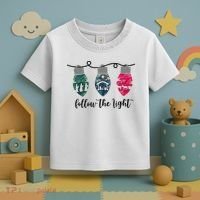 Follow The Light Christ Xmas Light Toddler T-Shirt thumb 3