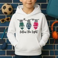 Follow The Light Christ Xmas Light Kids Hoodie thumb 2