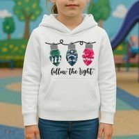 Follow The Light Christ Xmas Light Kids Hoodie thumb 3