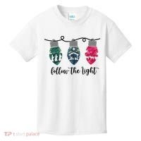 Follow The Light Christ Xmas Light Kids T-Shirt thumb 0