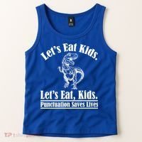 Funny Teacher Let's Eat Kids Punctuation Saves Lives Grammar Meaningful Gift Tank Top thumb 2