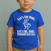 Funny Teacher Let's Eat Kids Punctuation Saves Lives Grammar Meaningful Gift Toddler T-Shirt thumb 2