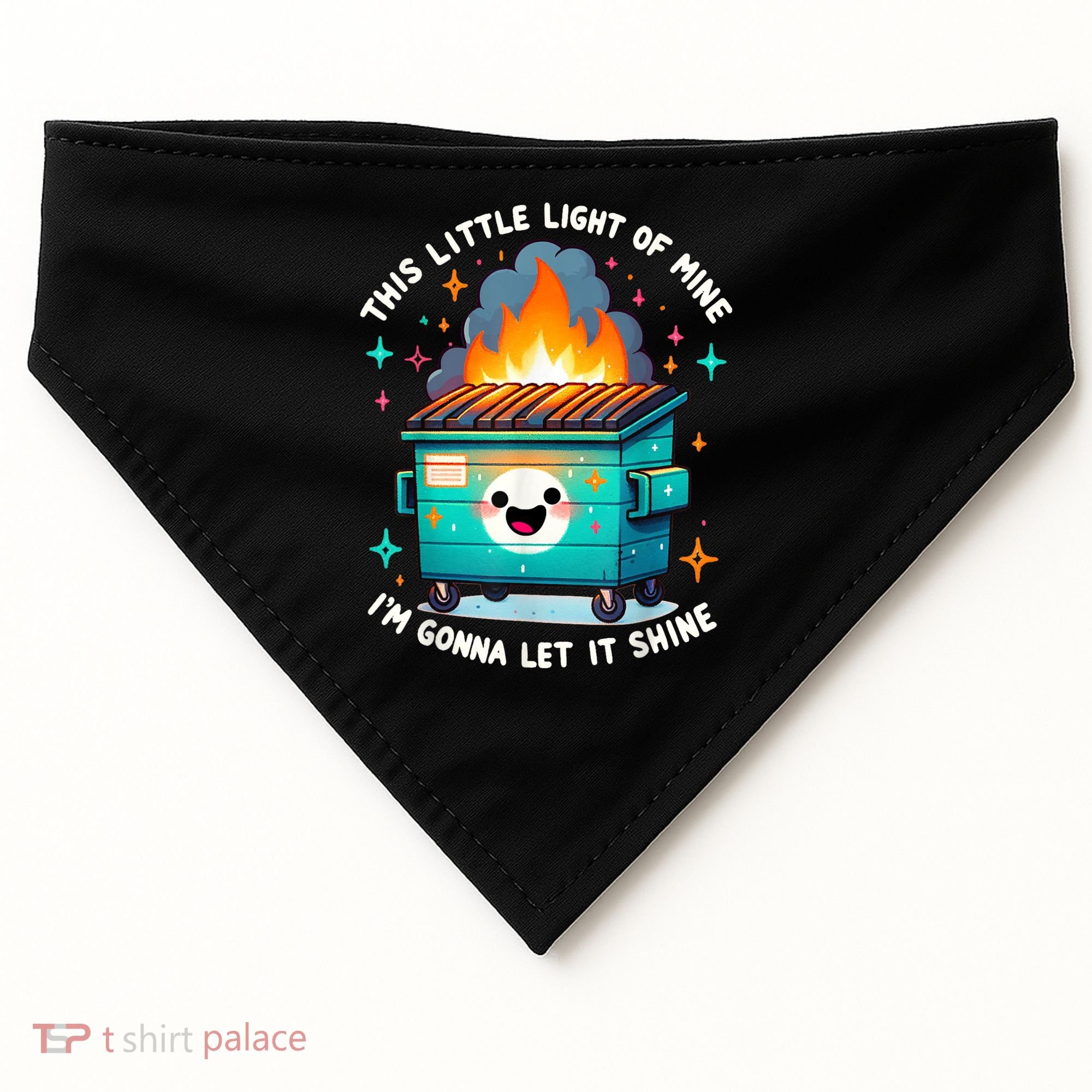 Funny This Little Light Of Mine Lil Dumpster Fire USA-Made Doggie Bandana