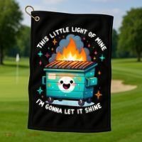 Funny This Little Light Of Mine Lil Dumpster Fire Golf Towel thumb 1