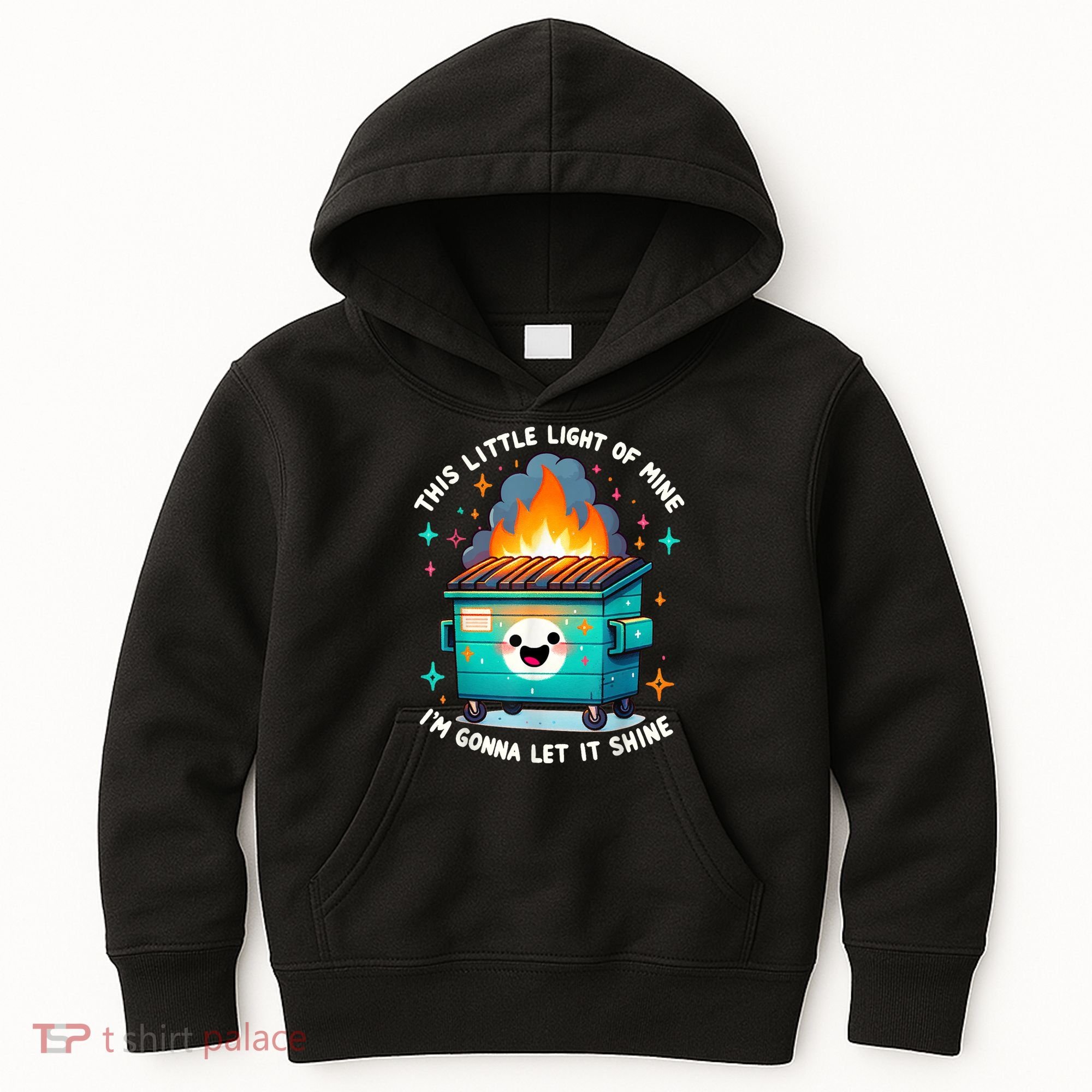 Funny This Little Light Of Mine Lil Dumpster Fire Kids Hoodie