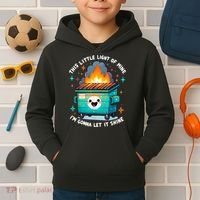 Funny This Little Light Of Mine Lil Dumpster Fire Kids Hoodie thumb 2
