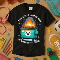 Funny This Little Light Of Mine Lil Dumpster Fire Kids T-Shirt thumb 3
