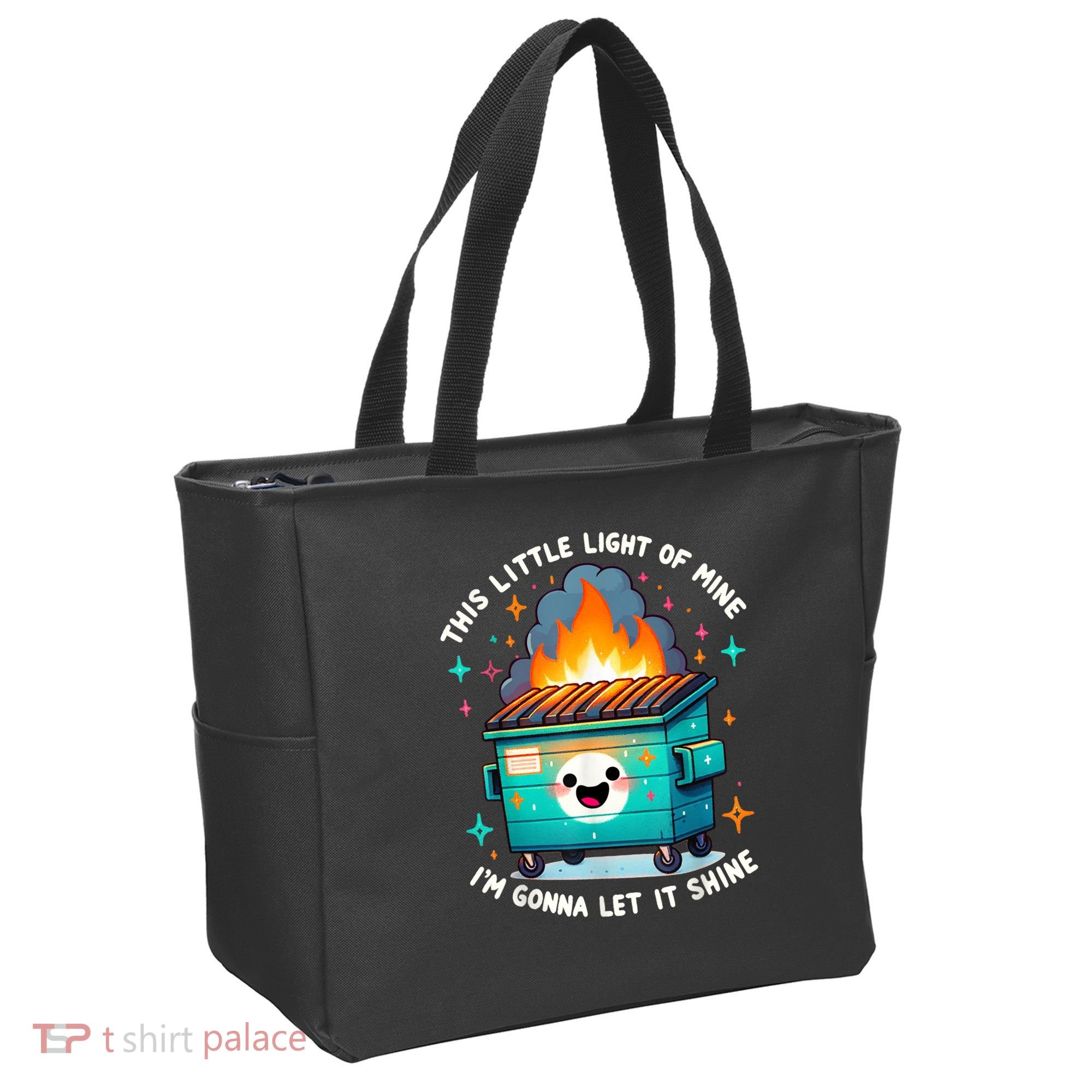 Funny This Little Light Of Mine Lil Dumpster Fire Tote Bag