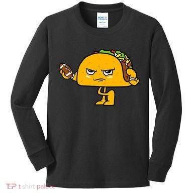 Football Taco Lover Kids Long Sleeve Shirt