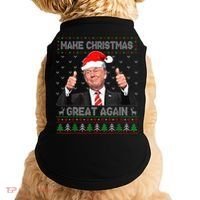 Funny Trump Make Christmas Great Again Ugly Sweater Xmas Doggie Tank thumb 0
