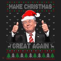 Funny Trump Make Christmas Great Again Ugly Sweater Xmas Beanie thumb 2