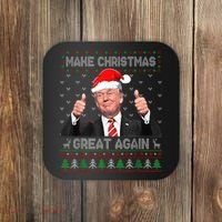 Funny Trump Make Christmas Great Again Ugly Sweater Xmas Coaster thumb 0