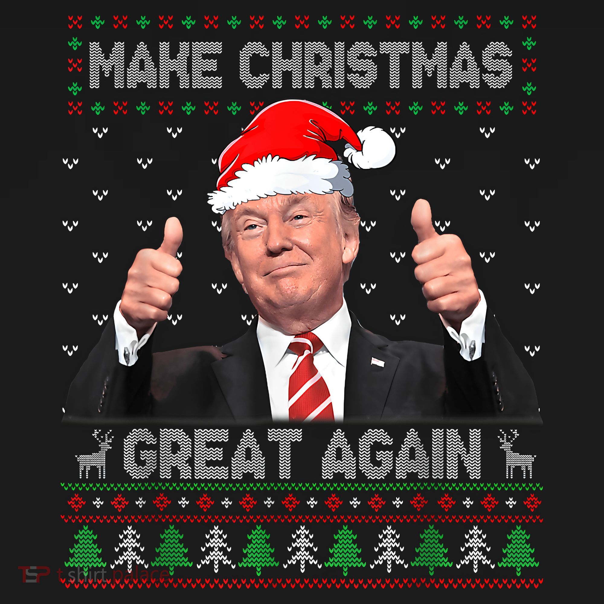 Funny Trump Make Christmas Great Again Ugly Sweater Xmas Mousepad