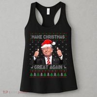 Funny Trump Make Christmas Great Again Ugly Sweater Xmas Women's Tank Top thumb 3