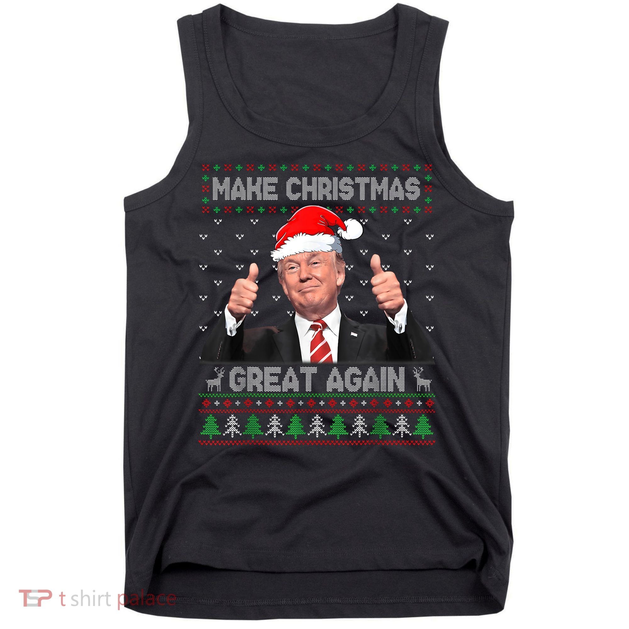 Funny Trump Make Christmas Great Again Ugly Sweater Xmas Tank Top