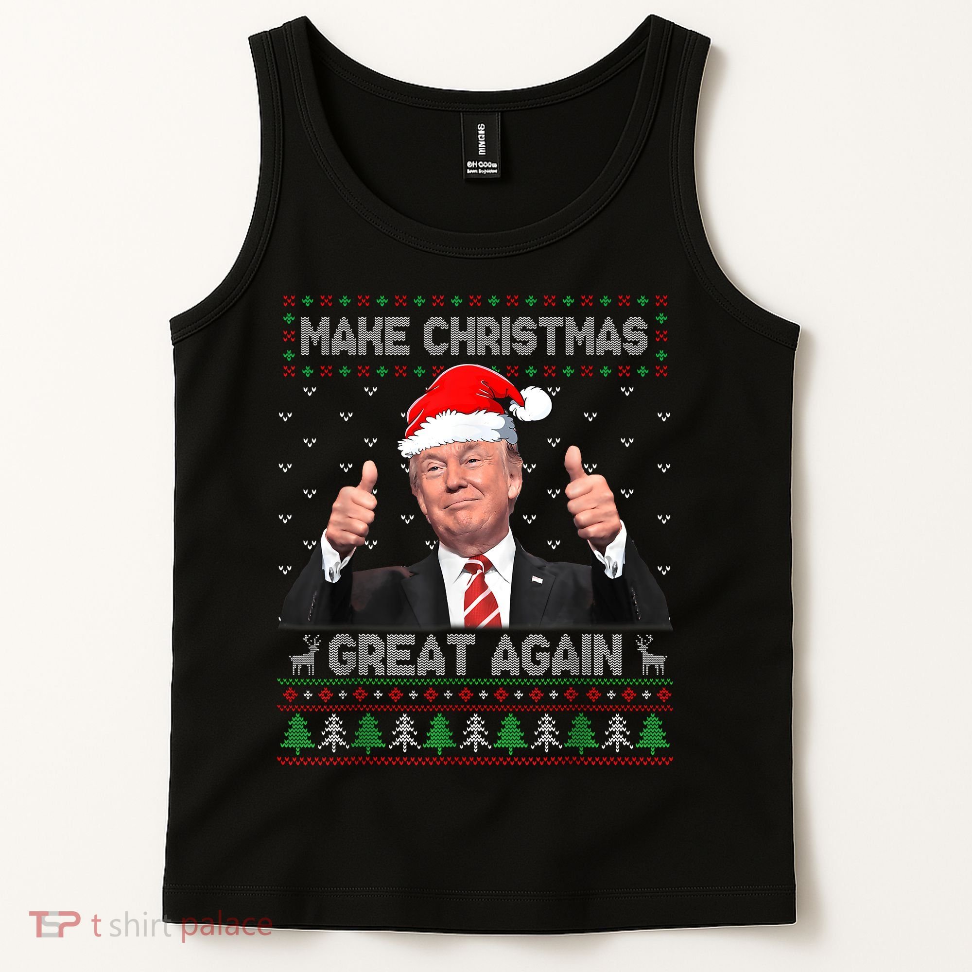 Funny Trump Make Christmas Great Again Ugly Sweater Xmas Tank Top